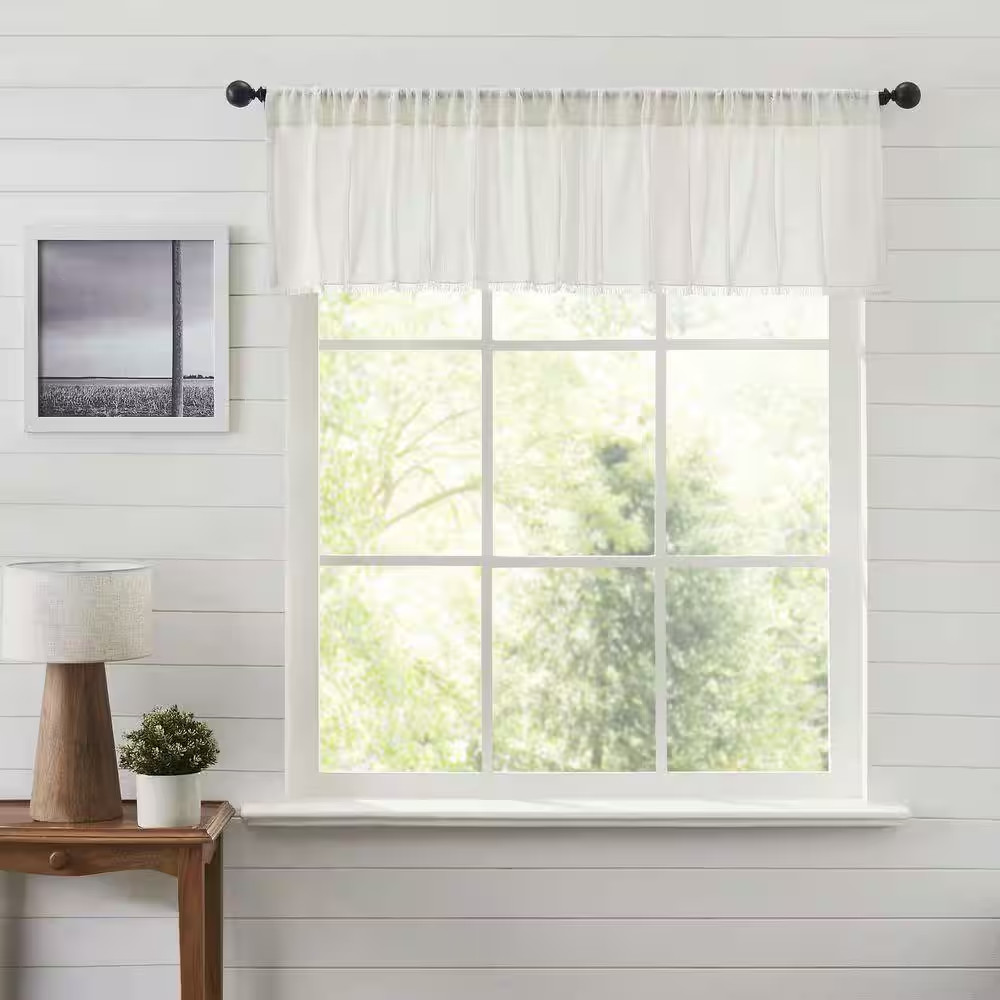 Tobacco Cloth Patchwork 72 In. L X 16 in W Cotton Valance in Antique White gallery