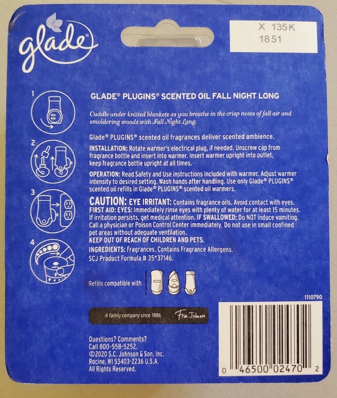 10 Glade PlugIns Fall Night Long Scented Oil Air Freshener Refills Limited Ed. gallery