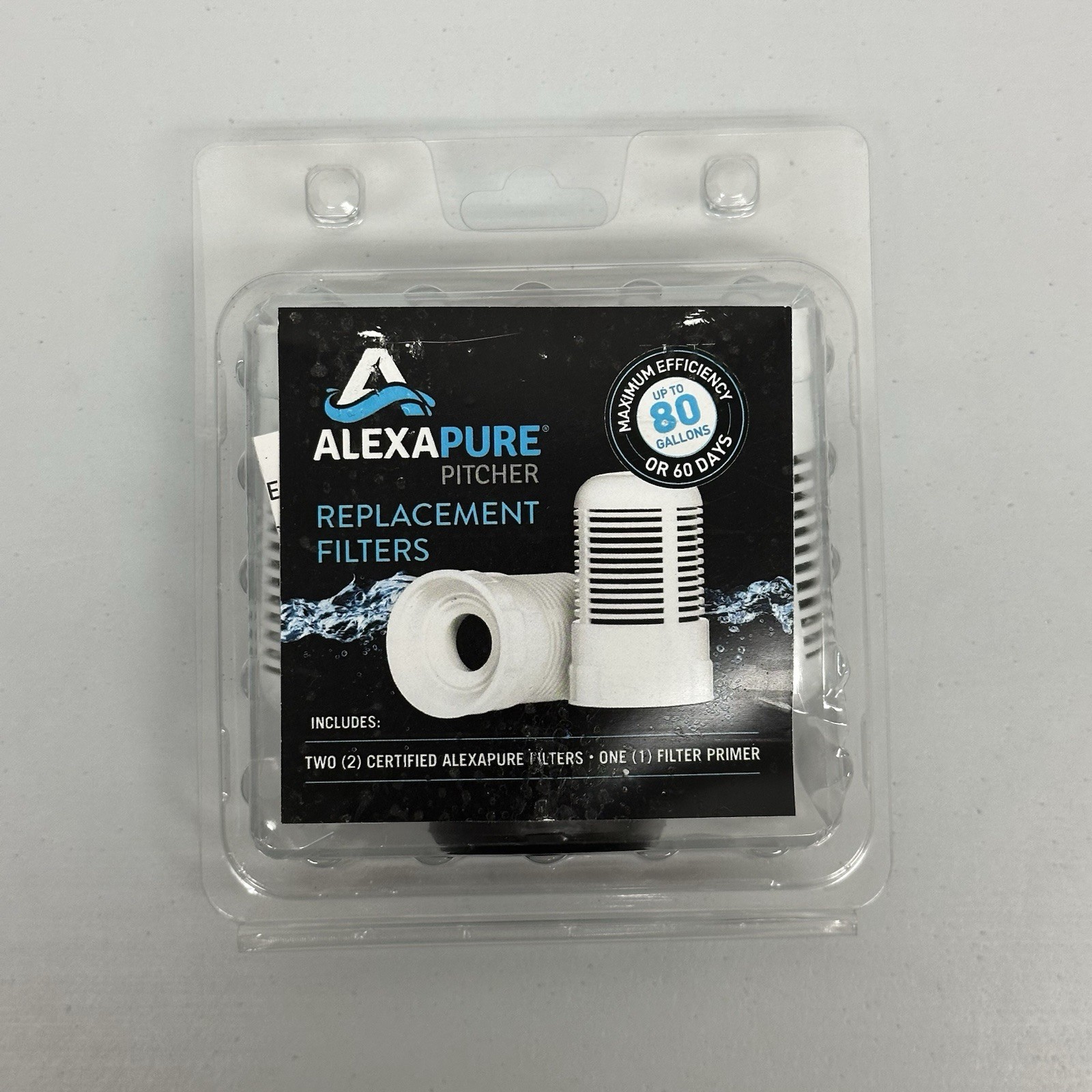 Alexapure Water Pitcher Replacement Filters 2-Pack New SEALED 1 Filter Primer gallery
