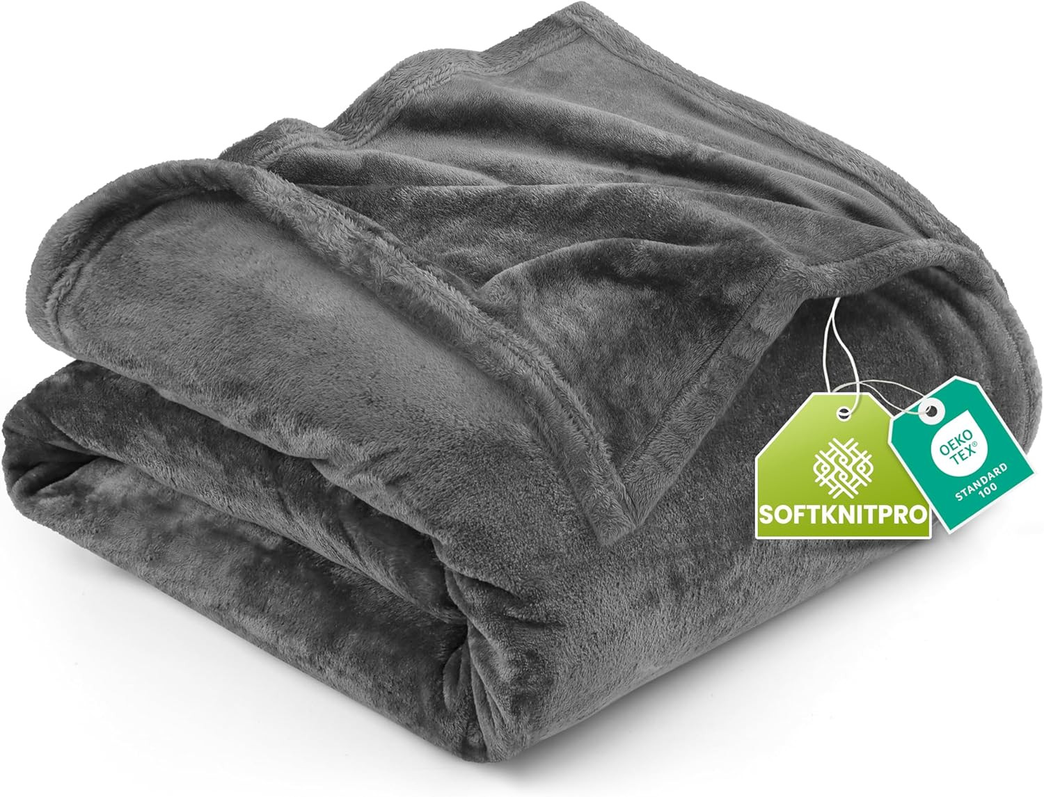 Fleece Blanket Queen Size Grey (90X90 Inches) Ultra Soft Warm Lightweight Microf gallery