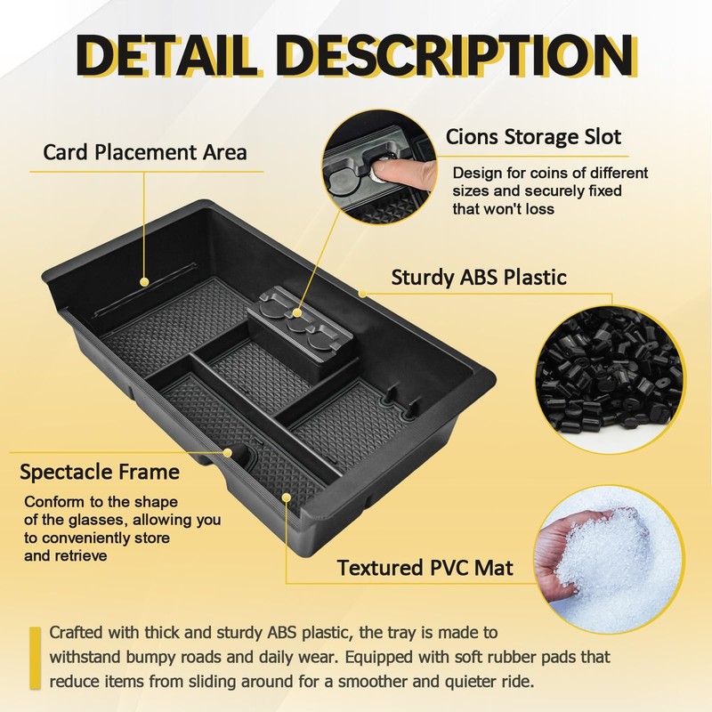 Center Console Organizer Tray Compatible with 2014-2018 Chevy Silverado/GMC S... gallery