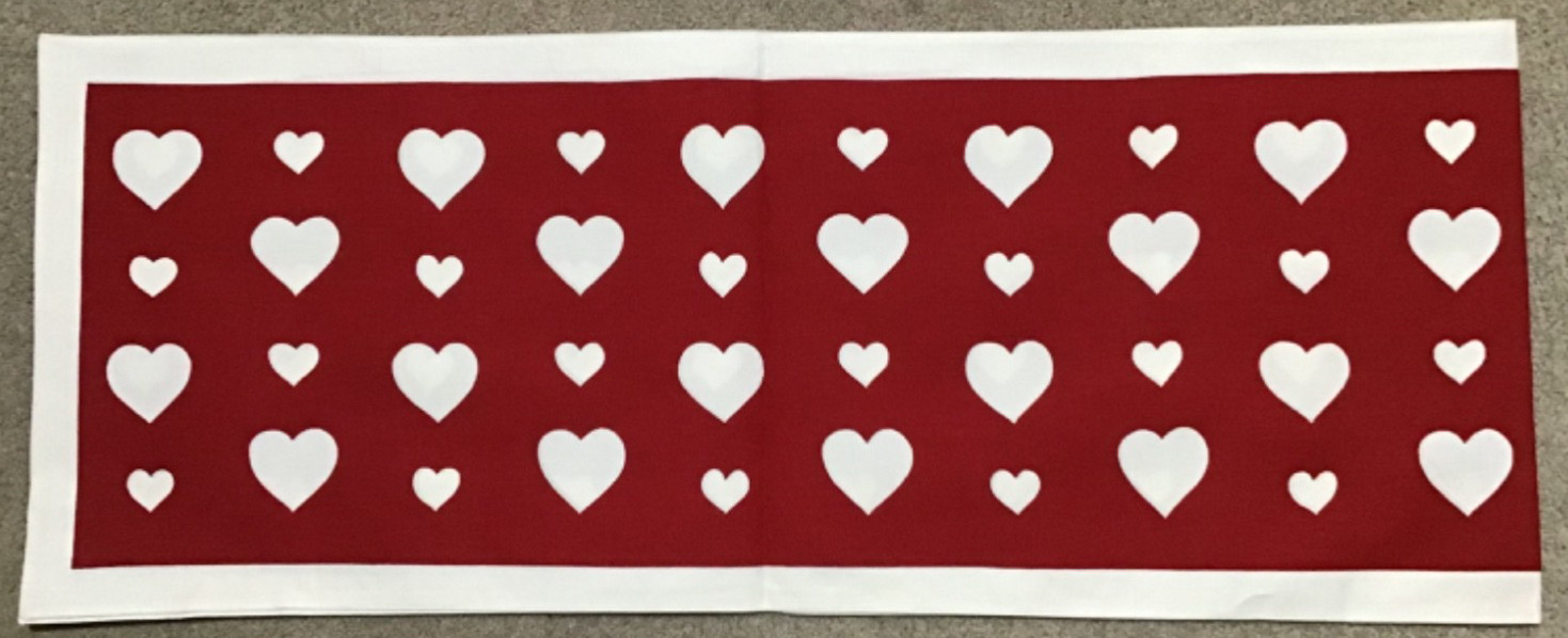 New Lillian Vernon Hearts Table Runner Reversible Red or Black 100% Cotton gallery