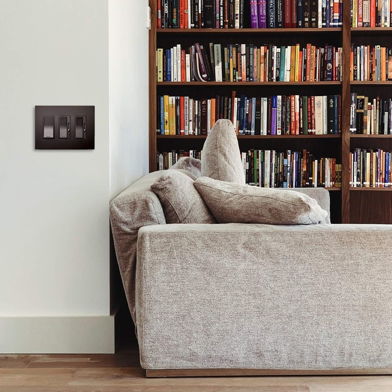 Legrand radiant Screwless Wall Plate Decorator Rocker Outlets 3Gang Dark Bronze gallery