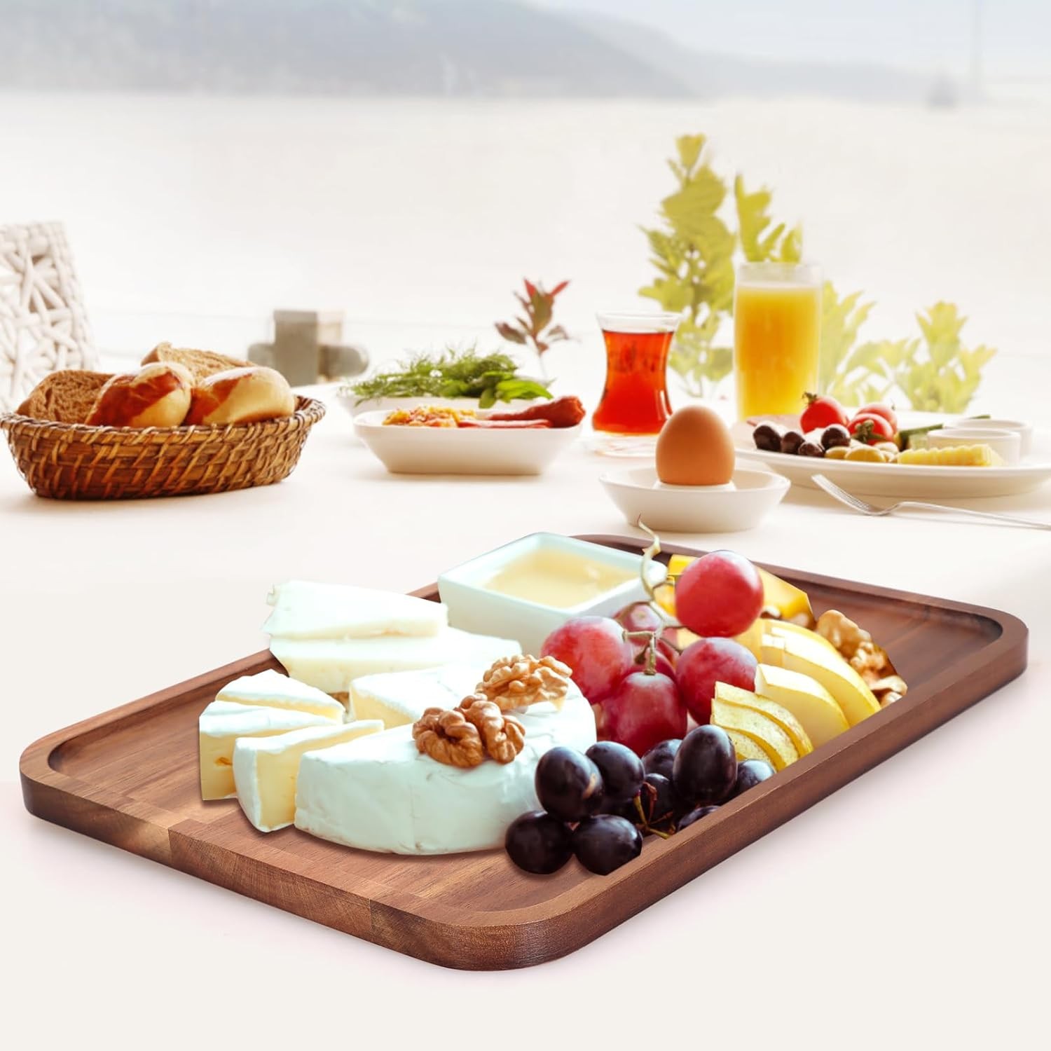 Rectangular Wooden Platters Long Charcuterie Boards Decorations 14 x 8 x 0.8 gallery