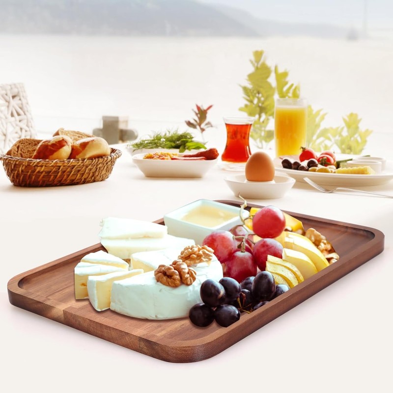 Rectangular Wooden Platters Long Charcuterie Boards Decorations 14 x 8 x 0.8 gallery