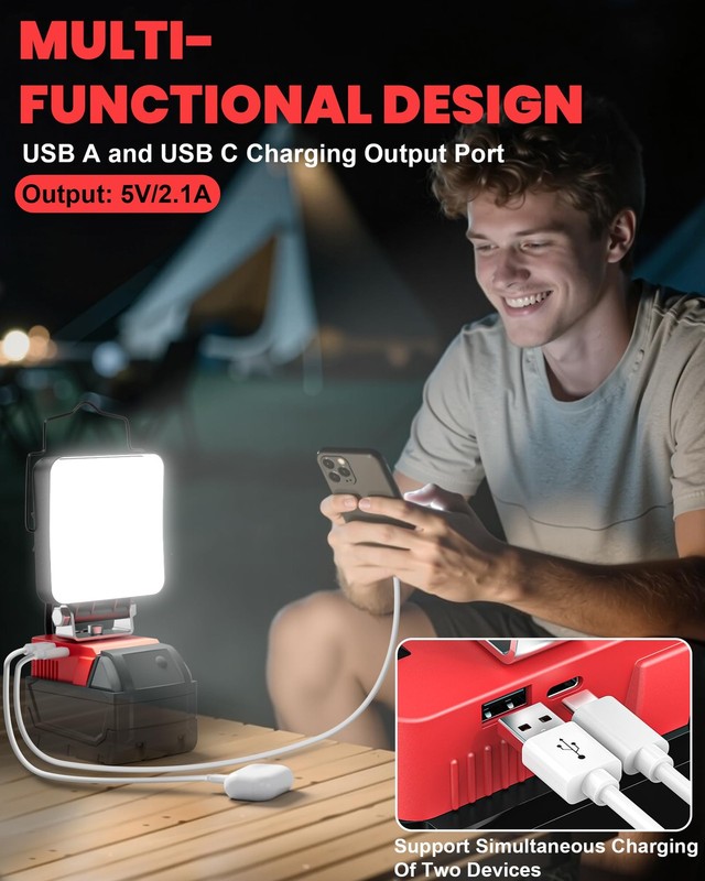 Work Light Portable 11200LM Floodlight USB C Charger 18V Battery Construction gallery