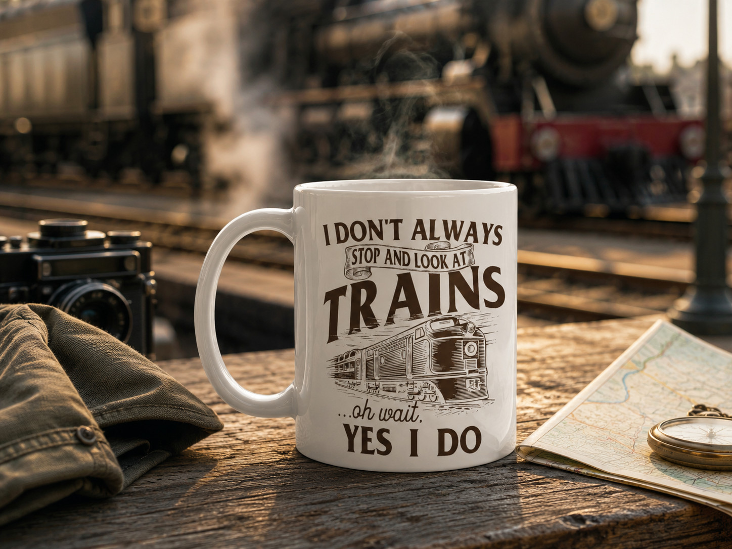 Trains Mug Retro Model Railroad Coffee Cup Model Train Gift, Transportation gallery