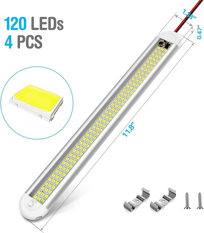12v LED Interior Light Bar，CT CAPETRONIX 120LEDs 1500LM 8W DC 12 Volt led Stri gallery
