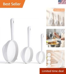 3 Pcs Plastic Nylon Mesh Strainer Colander with Handle Double Ear Fine Food Mesh