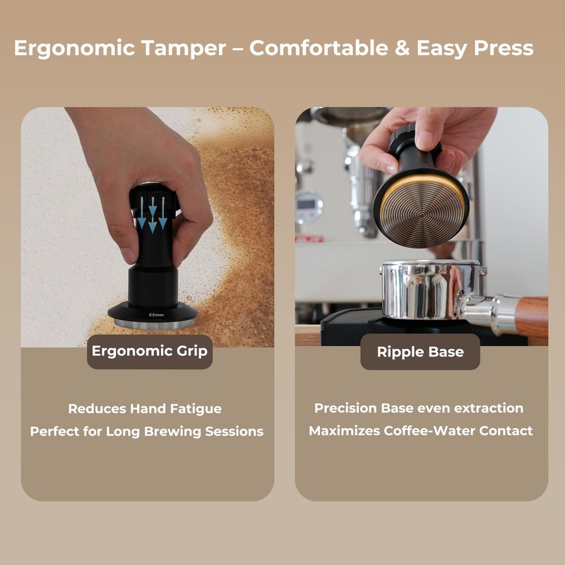 51mm Spring Loaded Espresso Tamper with 25lb 30lb 35lb Calibrated Springs gallery