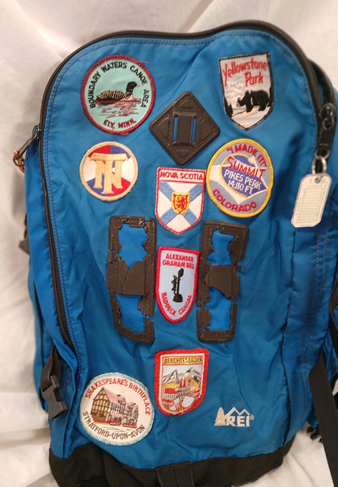 Rei Back Pack With Patches, Blue 2