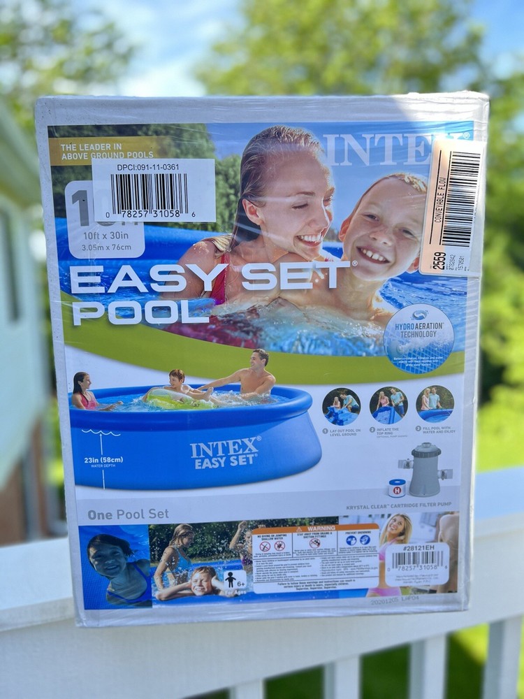 NEW Intex 10ft X 30in Easy Set Inflatable Swimming Pool W/ Filter Pump 28121EH