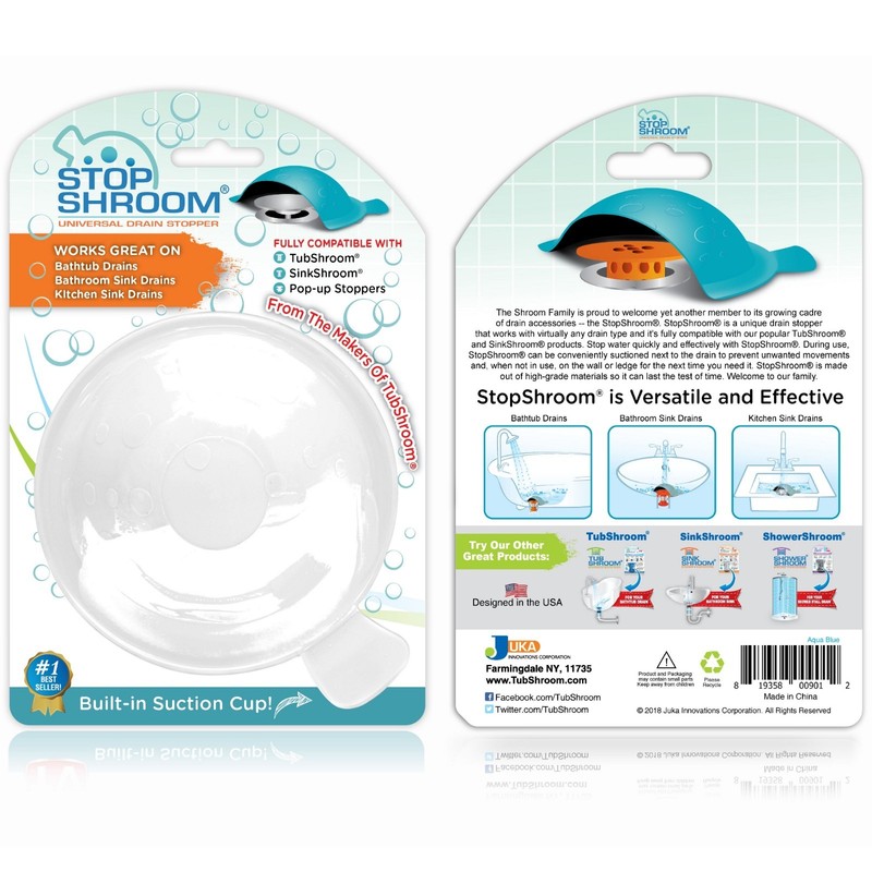 StopShroom® Universal Stopper Cover for Bathtub & Bathroom Drains by TubShroom gallery