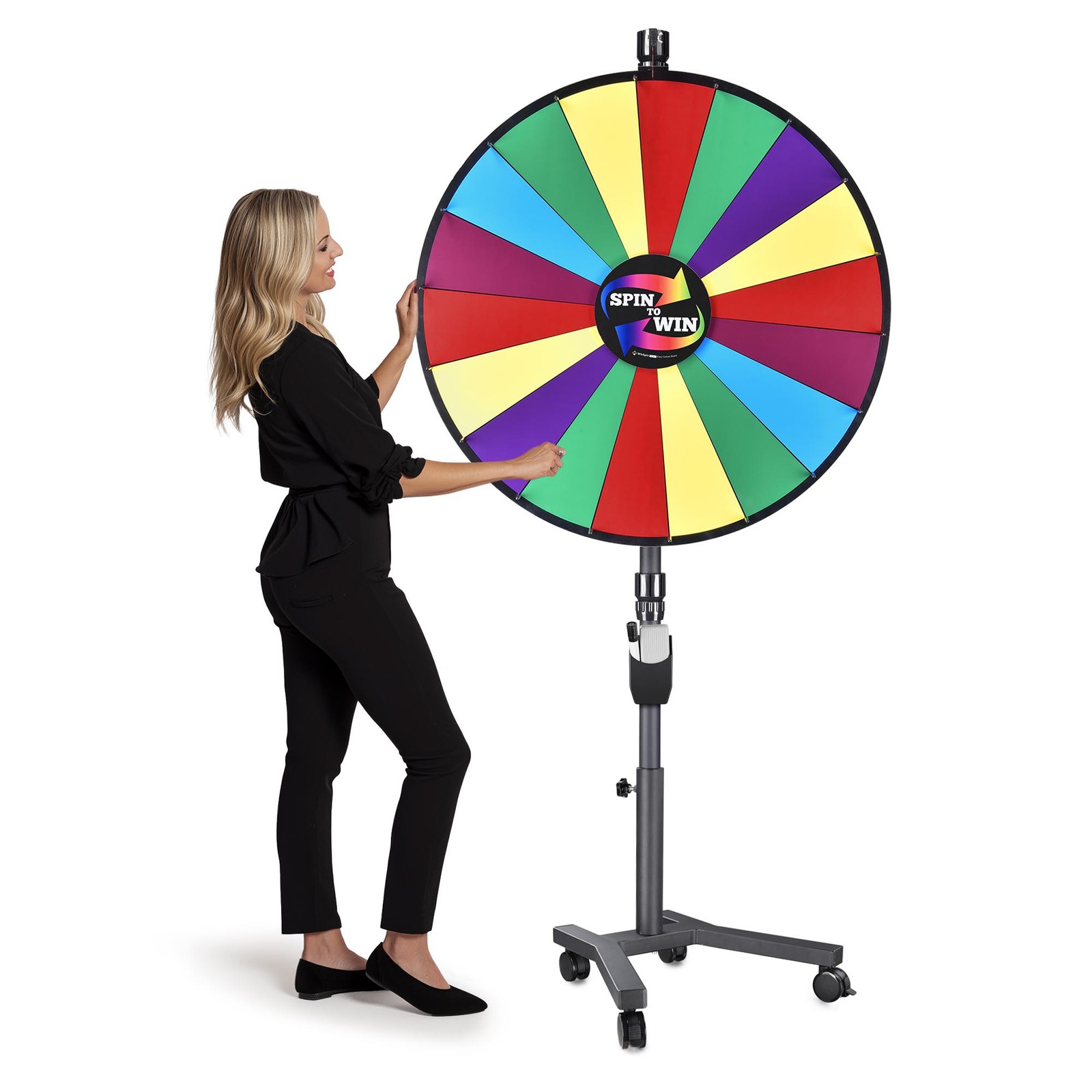 WinSpin 36" 3in1 Prize Wheel with Mobile Base Spinning Raffle Trade Show Market gallery