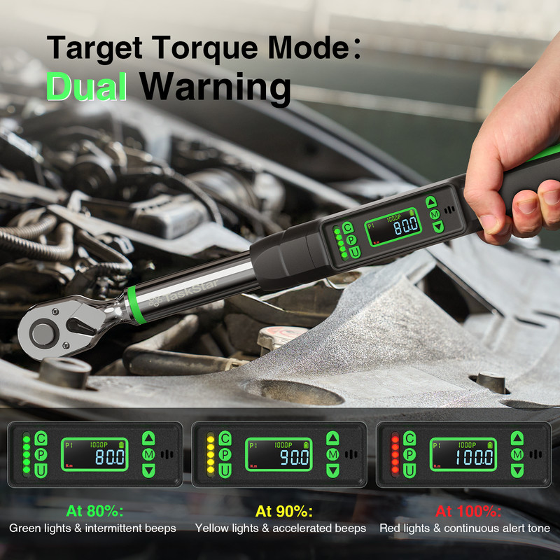 Taskstar 3/8" Digital Torque Wrench 0–220 Nm/0–162 ft-lbs Electric Torque Wrench gallery