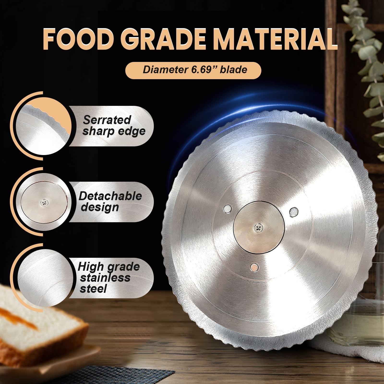 Bread Slicer Manual Adjustable Thickness Stainless Steel Blade MBQPJ Brvclon gallery