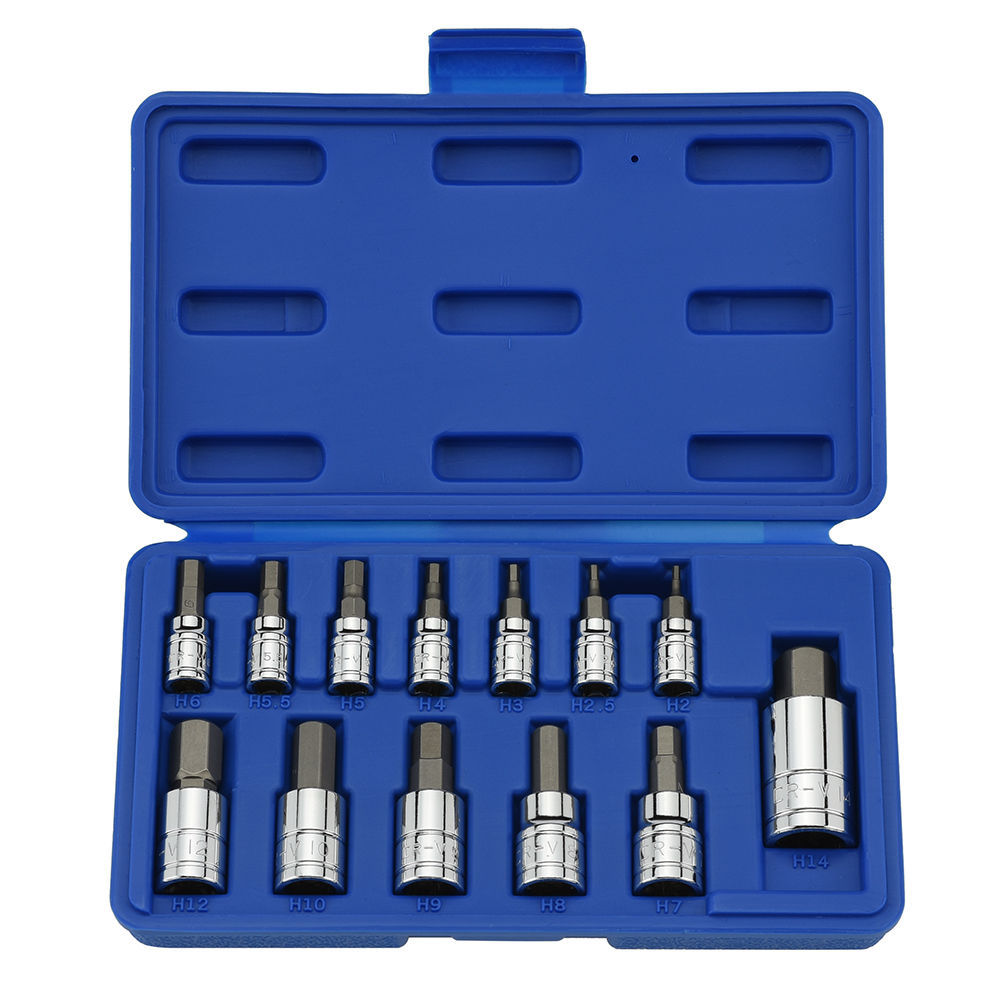 Alan Allen Alen Hex Key Socket Ratchet Wrench Set SAE 1/4 3/8 1/2 Drive 13Pc gallery