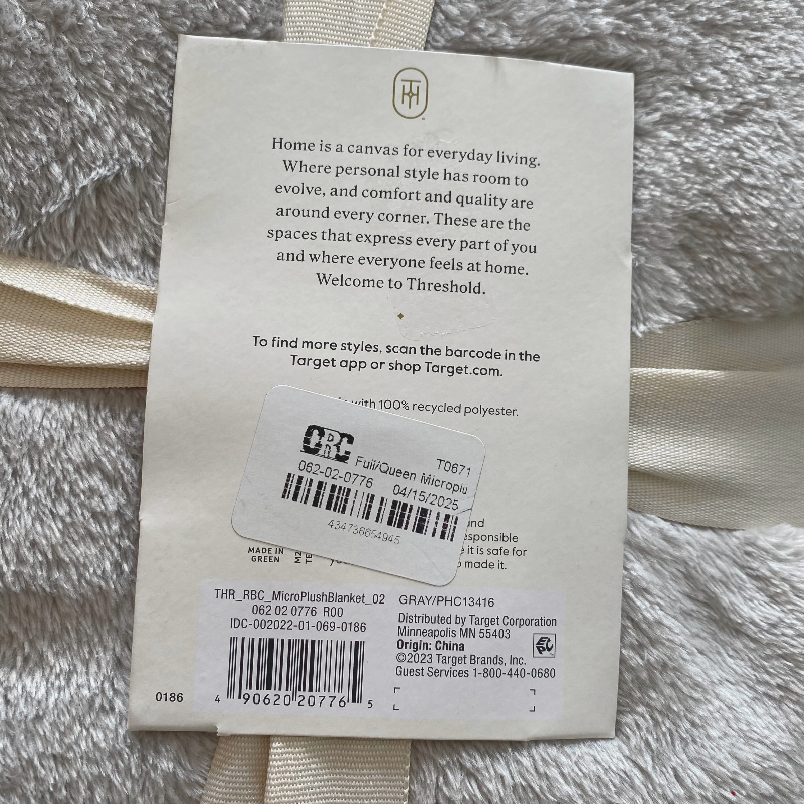 Threshold Large Microplush Blanket GRAY Full/Queen 90 in X 92 in Soft & Cozy NEW gallery