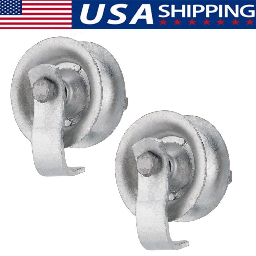 2 Pack Sliding Gate Rollers 5" Steel Pipe Track Roller Galvanized for 1 5/8" ...