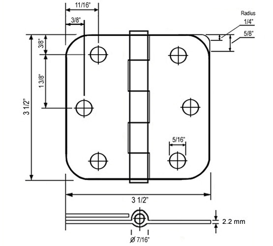 Wester 100 Pack 3.5" Satin Nickel Interior Door Hinges 1/4" Radius DH3514 Hinge gallery