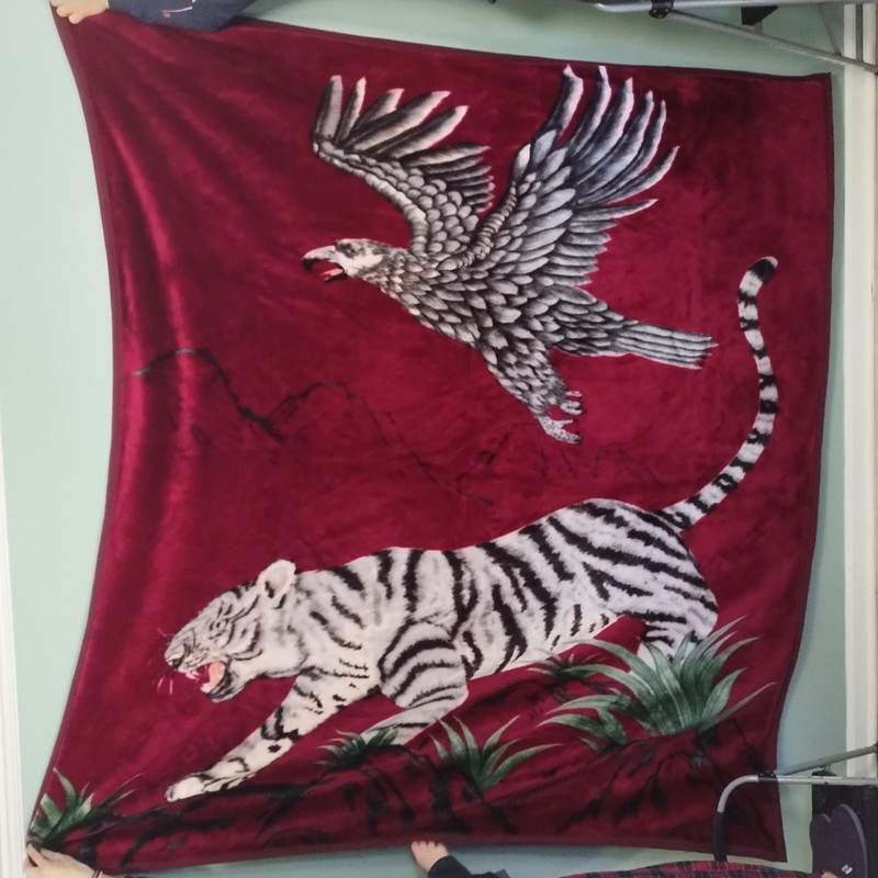 World Class Mink Blanket Eagle and Tiger Thick Super Soft Warm Heavy 82 x 93 In gallery