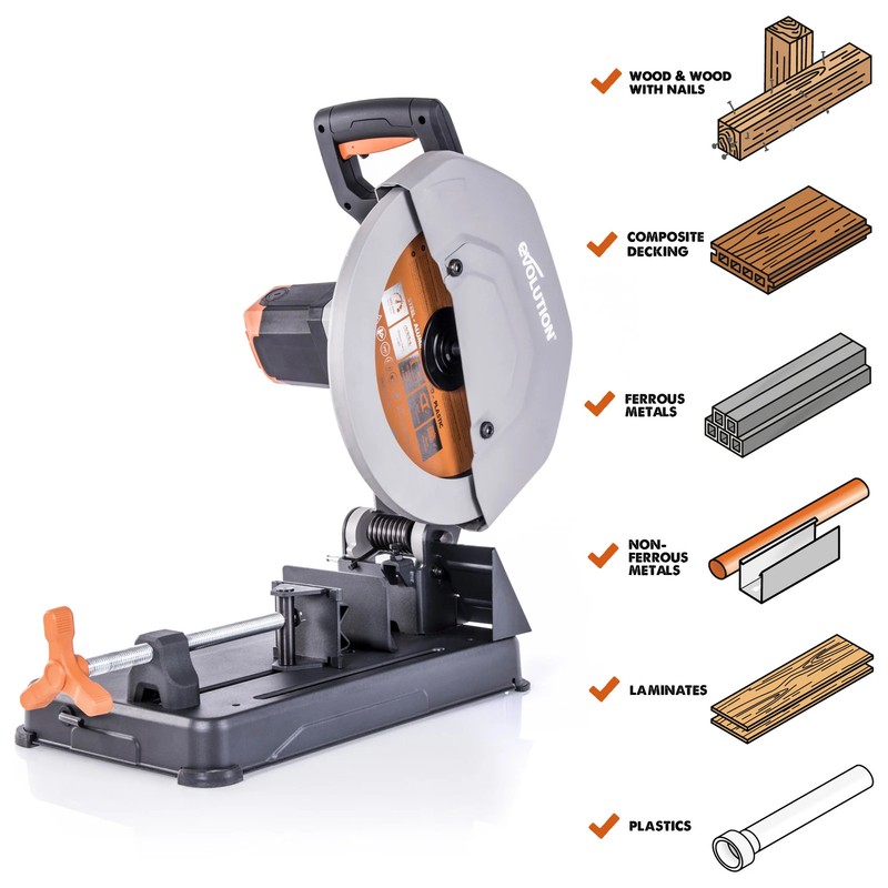 Evolution R355CPS: Multi-Material Cutting Chop Saw With 14 in. Blade gallery