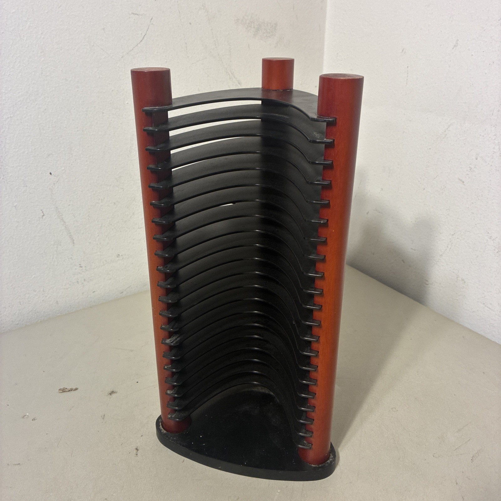 Vintage Atlantic 20 CD Tower Rack Holder Retro Black & Brown 14” **CHIPPED gallery