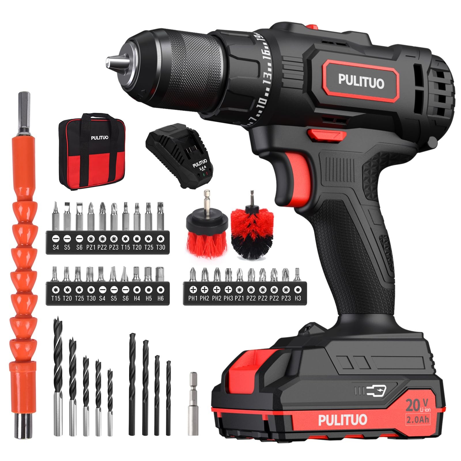 Cordless Drill Set 20v/2.0ah Electric Power Drill Torque 45n.m 25+1 Torque Setti gallery