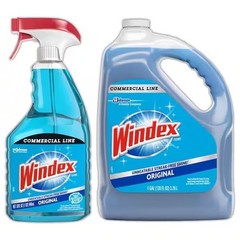 Windex 32oz Trigger + 128oz Refill Commercial Glass Cleaner – Streak-Free