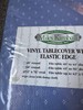 Miles Kimball Elastic Edge Tablecloth 52x76 in Oval Blue White Floral Vinyl NEW gallery