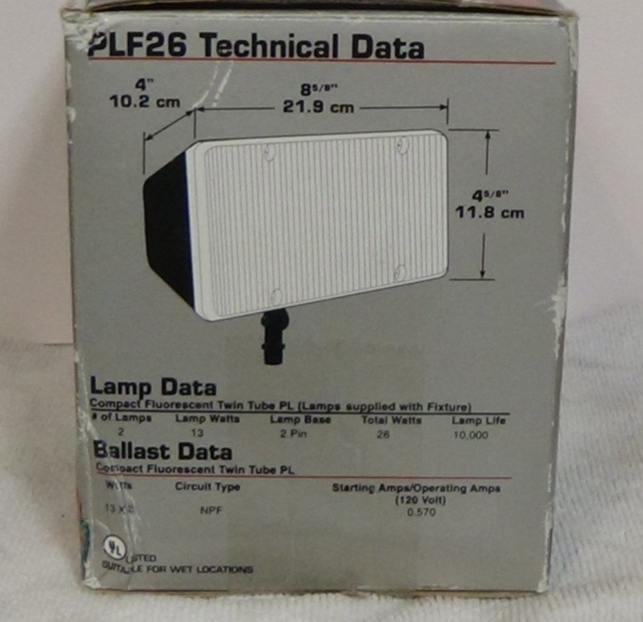 RAB PLF26 Fluorescent Landscape 26 Watt PL Flood Light 120 Volts Bronze gallery