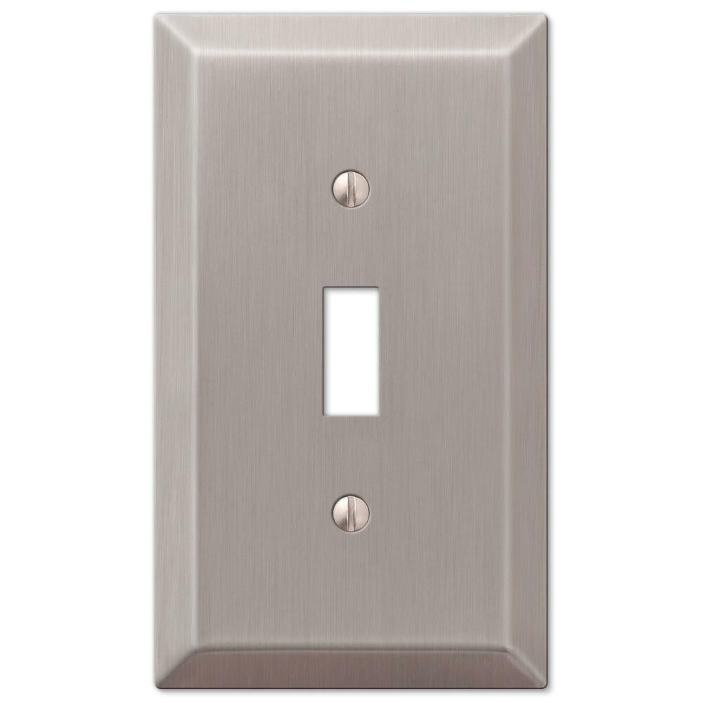 Electrical Switchplate Outlet Cover Century Brushed Nickel Single Double Triple gallery