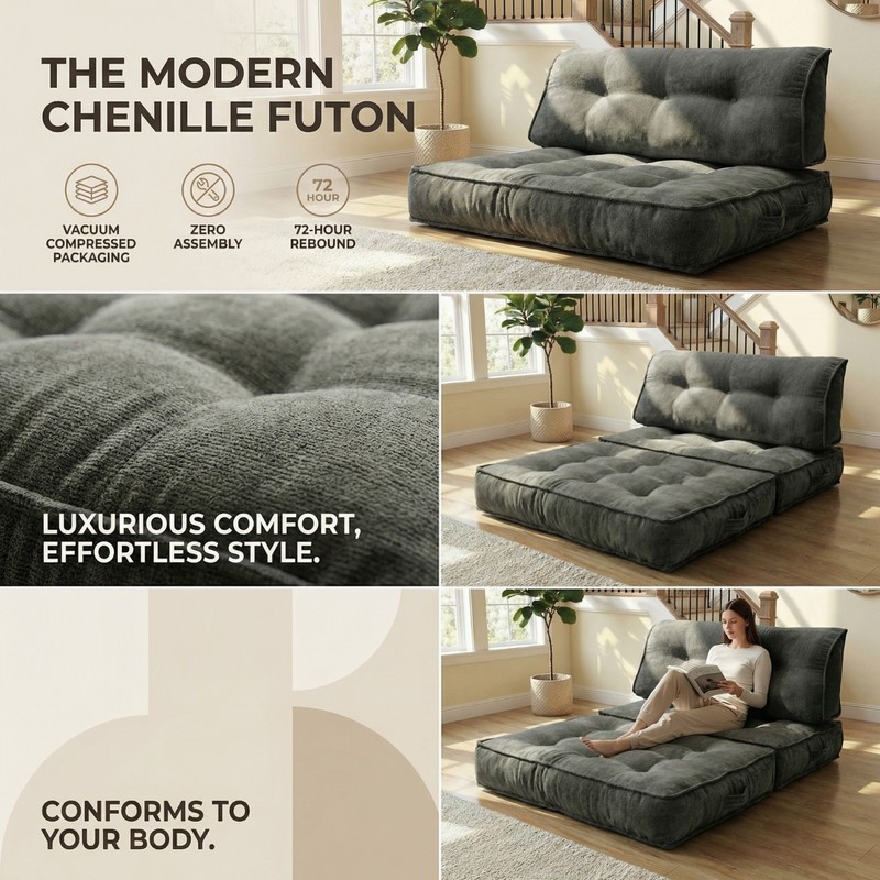 Single Folding Sofa Bed, Convertible Sleeper Chair Bed Boneless Couches Sofa gallery