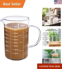 Versatile 500ml Glass Measuring Cup with Accurate Acid-Resistant Scale