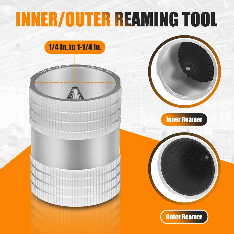 1/4" - 1-1/4" Inner/Outer Reaming Tool Pipe Reamer Replace for 29983 223S Reamer gallery