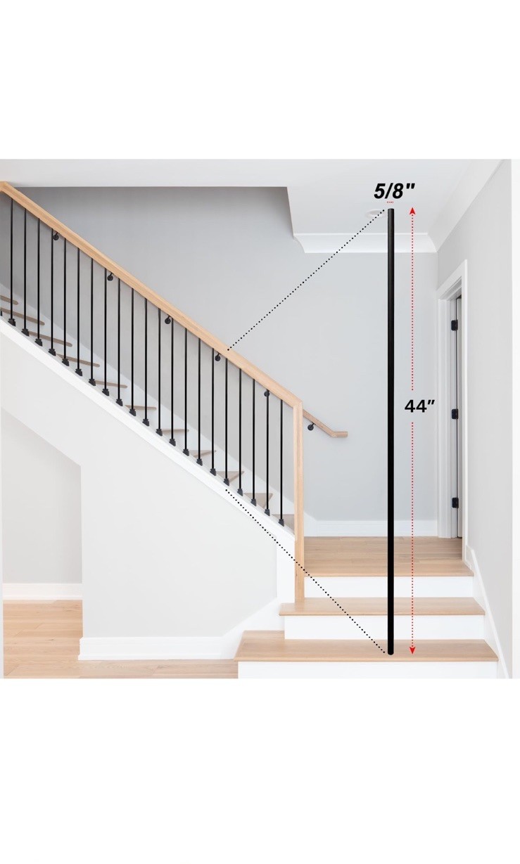 Iron Balusters 5/8" Round x 44" Long Classic, Hollow - 20pcs - Satin Black DH-28 gallery