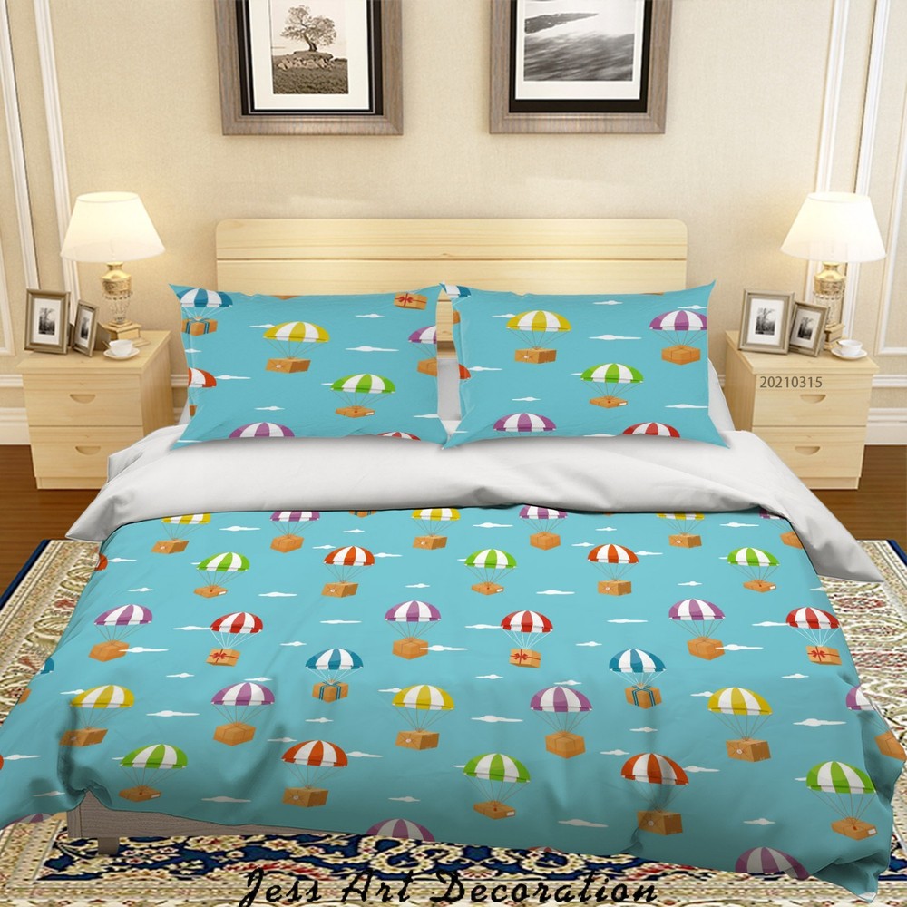 3D Gift Box Cloud Pattern Quilt Cover Set Bedding Sets Pillowcases