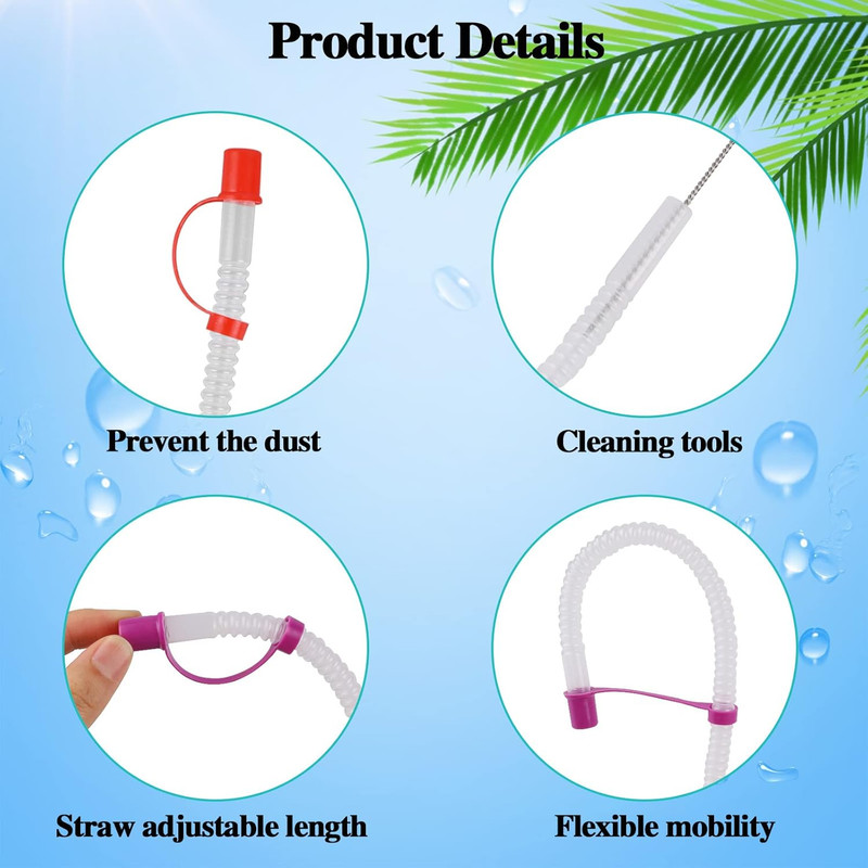 Multifunctional 24 Pack Bendable Straws and Covers. 11 Inch Long Flexible Straws gallery