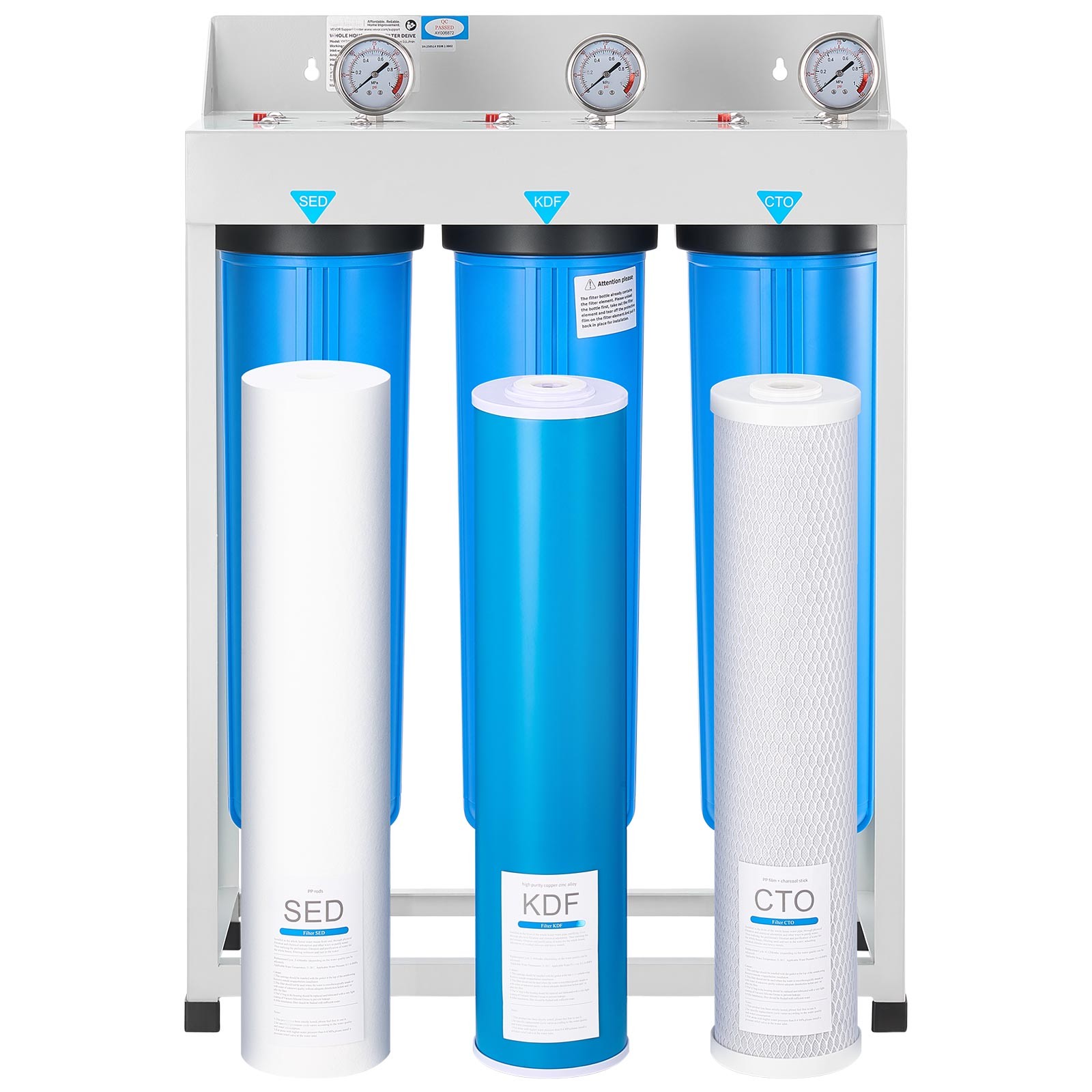 3-Stage Whole House Water Filter System 4.5" x 20" KDF Heavy Metal Removal gallery