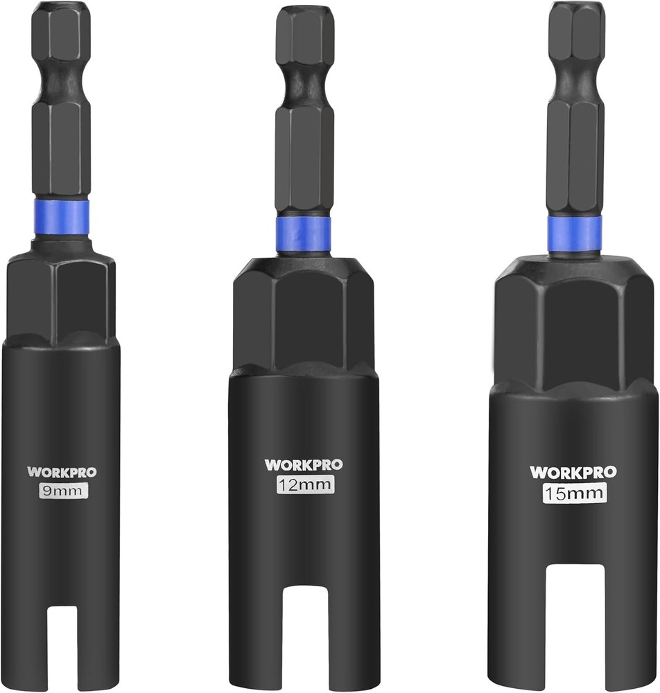 WORKPRO Wing Nut Driver Set 3 PCS Compatible 1/4'' Hex Shank 9mm 12mm 15mm New