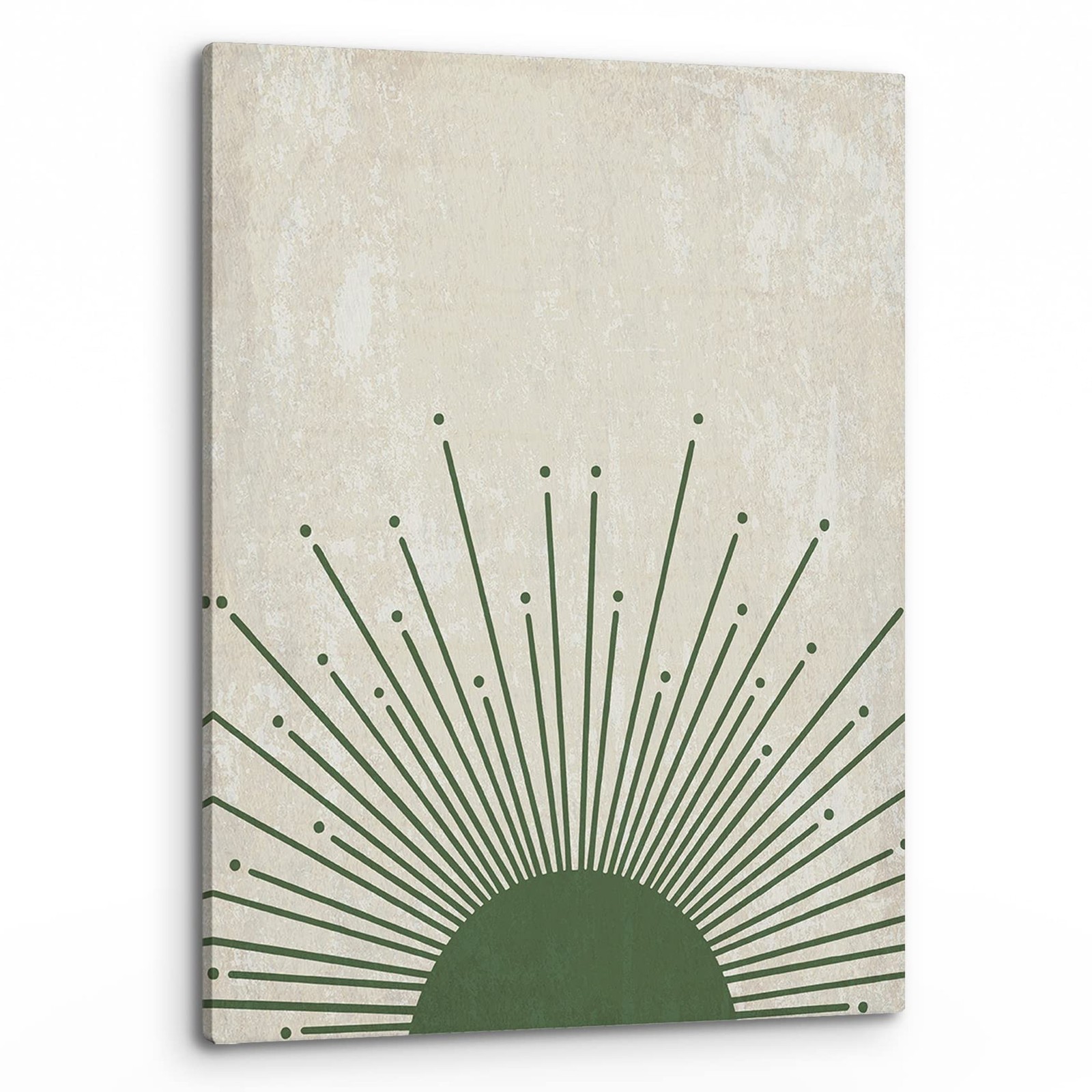 Abstract Boho Green Sun Wall Art, Rustic Boho Sunset Sunrise Sunshine Sun Ray... gallery
