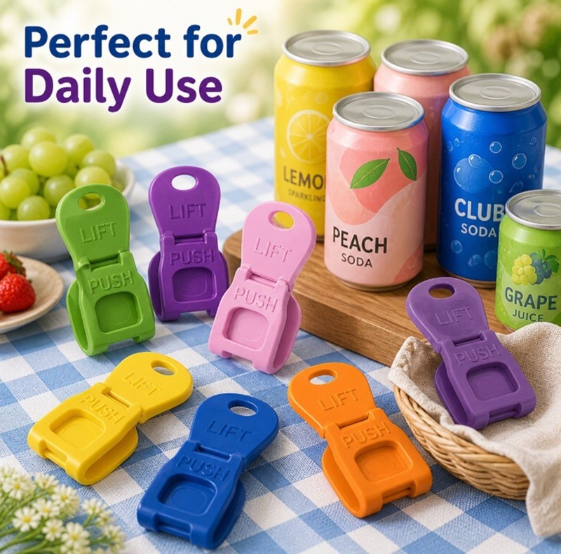 6-Pack Can Lids & Tab Openers – Colorful Drink Covers for Soda, Beer & Camping gallery