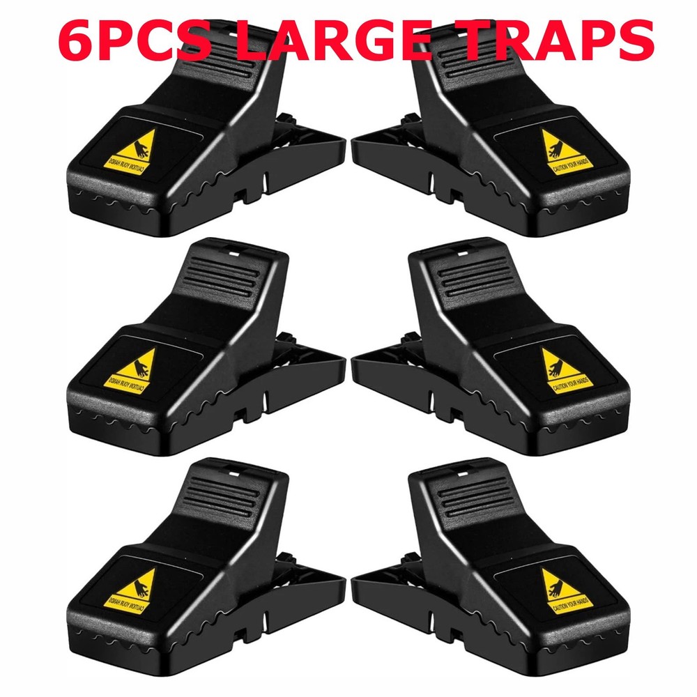 6 Pack Large Mouse Traps Killer Reusable Snap Trap for Rat Mice Gophers Chipmunk