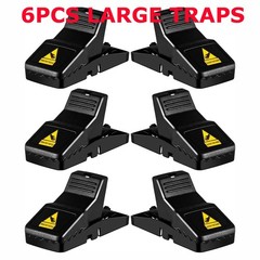 6 Pack Large Mouse Traps Killer Reusable Snap Trap for Rat Mice Gophers Chipmunk