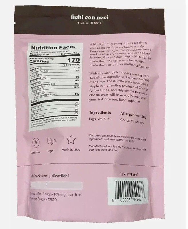 2-PACK Fichi Fig & Walnut Bites Gluten Free, No Added Sugar, 1 Lb each gallery