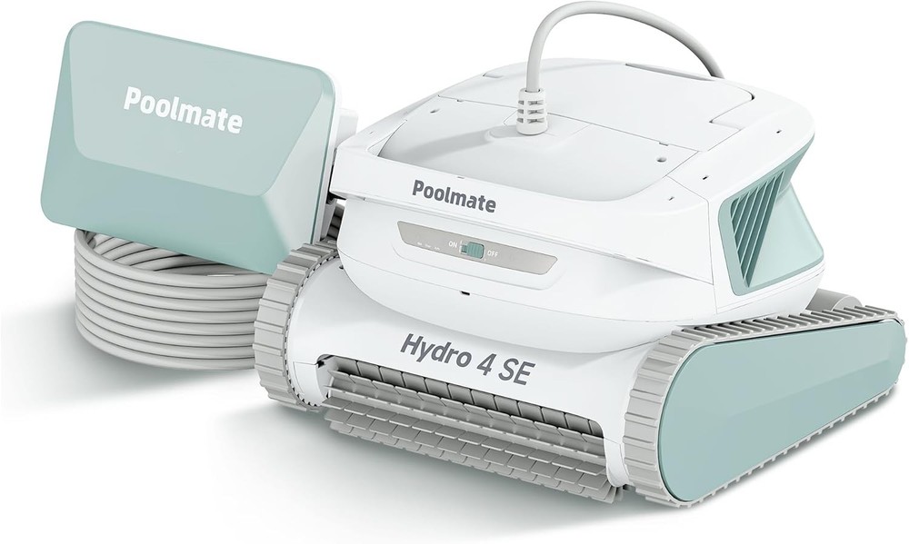 Poolmate Hydro 4 SE Robotic Pool Cleaner, 40FT Long Cable/4 Cleaning Modes wall
