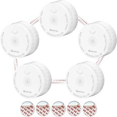 Smoke Detector Wireless Interconnected Battery Operated 5 Pack Heiman UL 10th