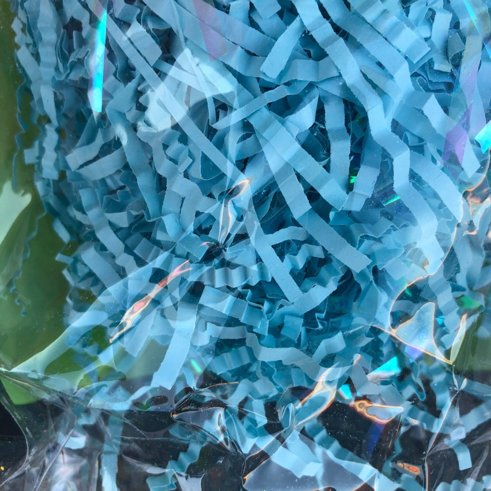 4 Bags - (7 oz total) Blue Paper Grass Crinkle Paper Filler Easter Basket Crafts gallery