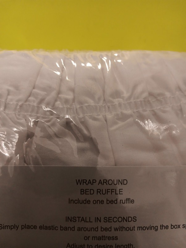 Wrap around Ruffle Queen Size #96630 White Bed Skirt – Adjustable New In Package gallery
