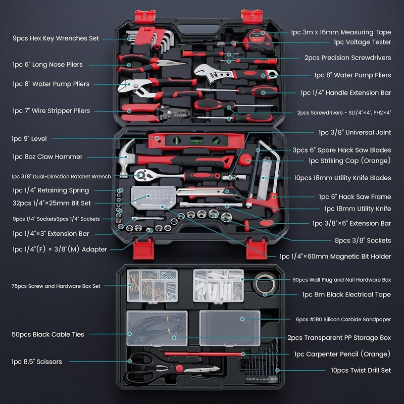 OLIXIS 330-Piece Complete Tool Box Set Durable Homeowner Repair Tool Kit Home gallery